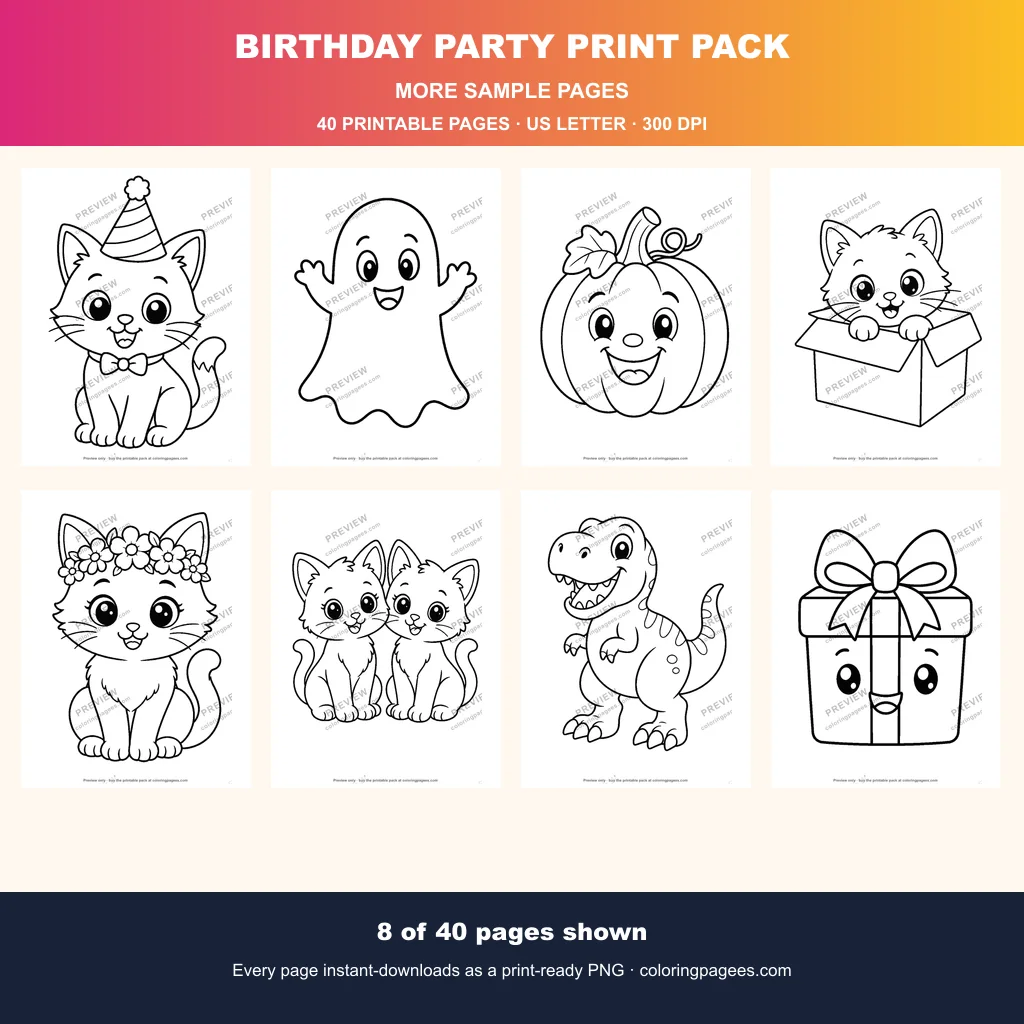 Birthday Party Print Pack sample pages 2
