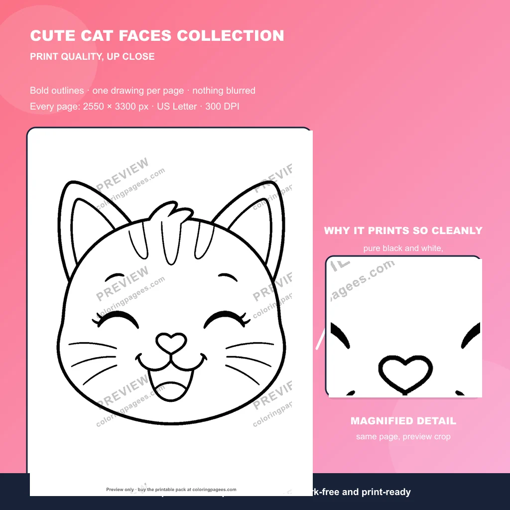 Cute Cat Faces Collection sample pages 5