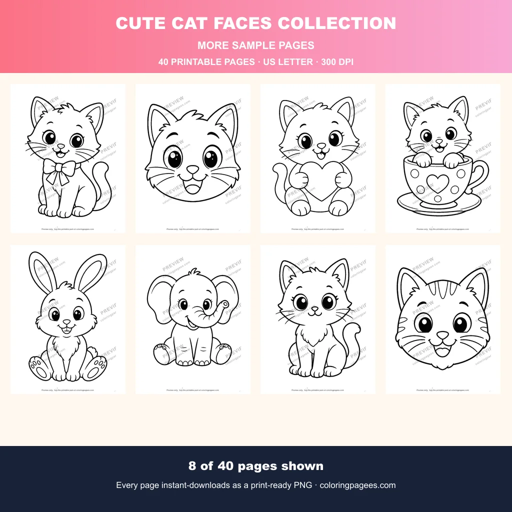 Cute Cat Faces Collection sample pages 2