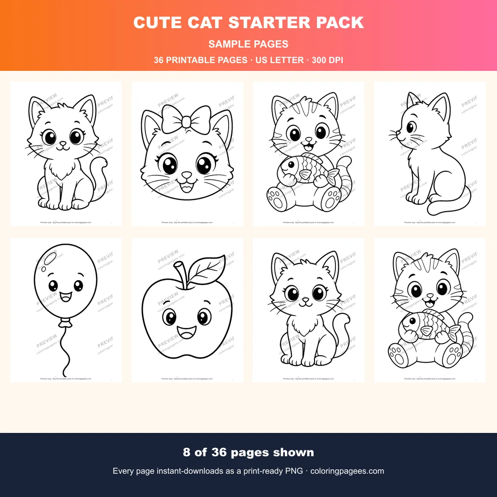 Cute Cat Starter Pack sample pages 1