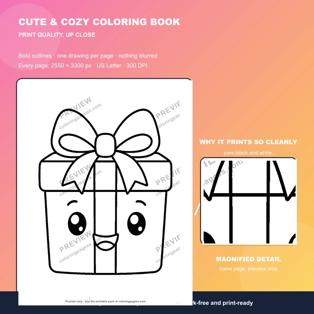 Cute & Cozy Coloring Pages Pack sample pages 5