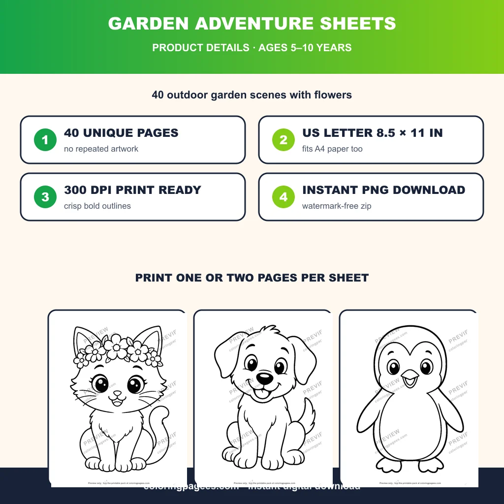 Garden Adventure Sheets sample pages 4