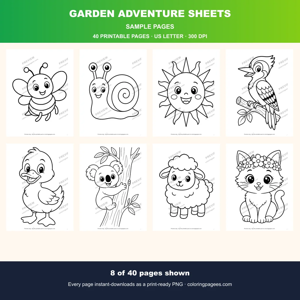 Garden Adventure Sheets sample pages 1
