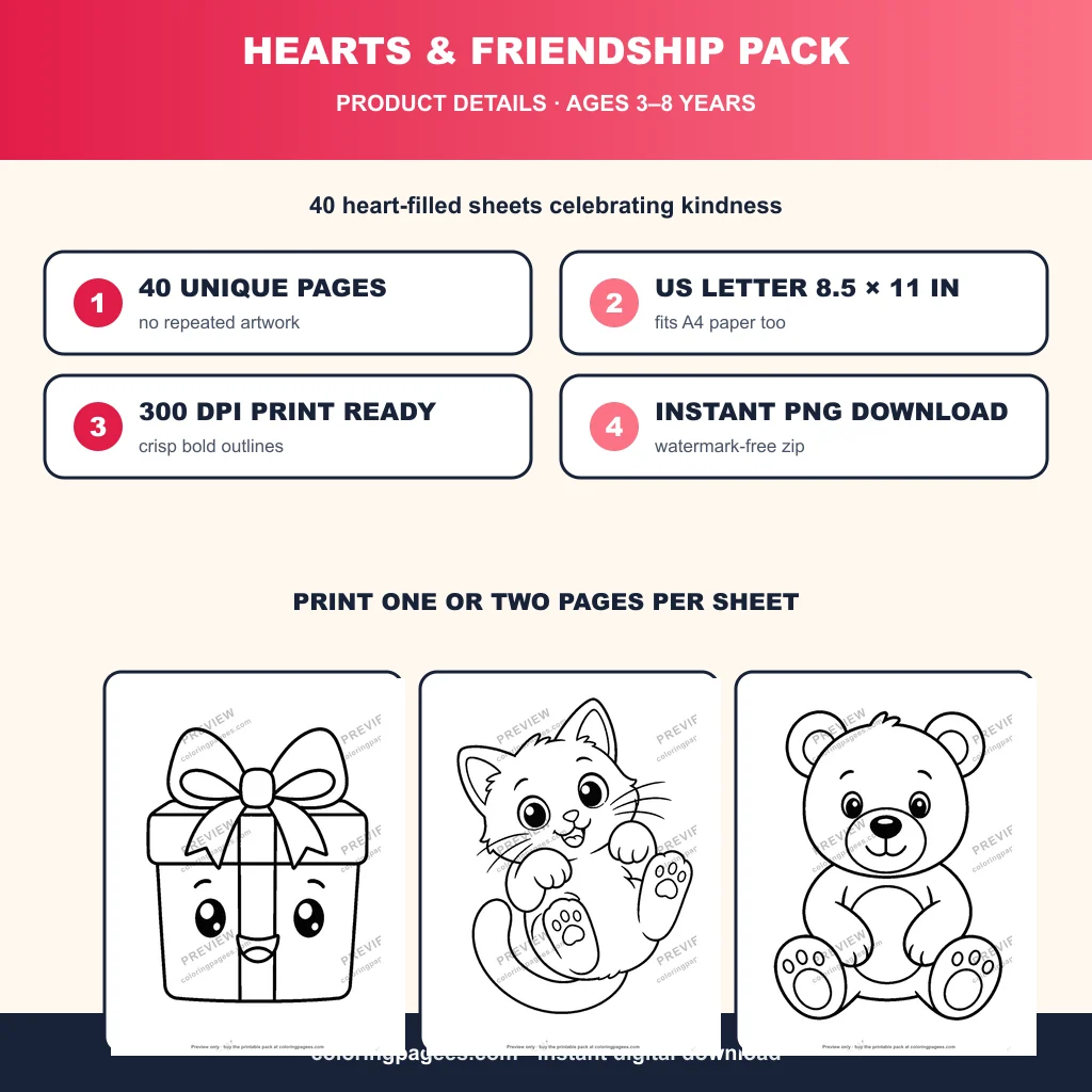 Hearts & Friendship Pack sample pages 4