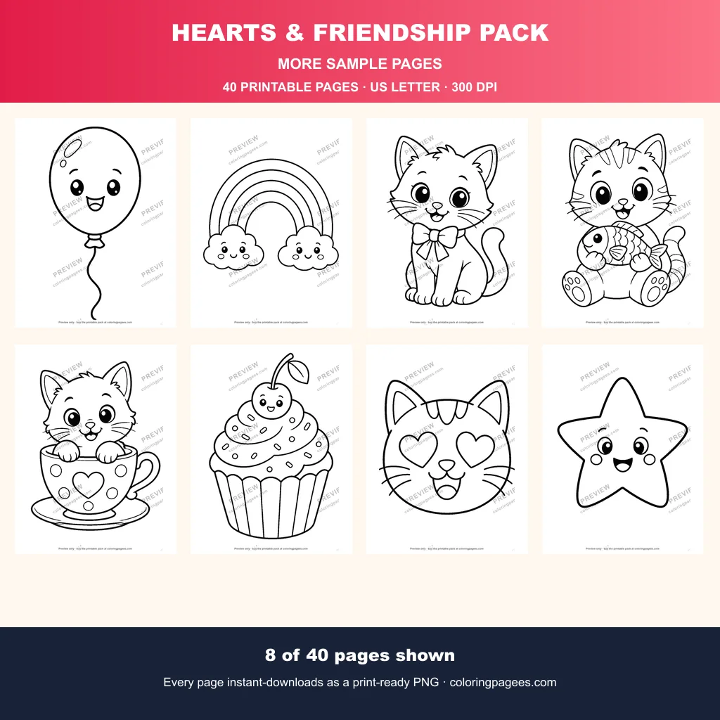 Hearts & Friendship Pack sample pages 2