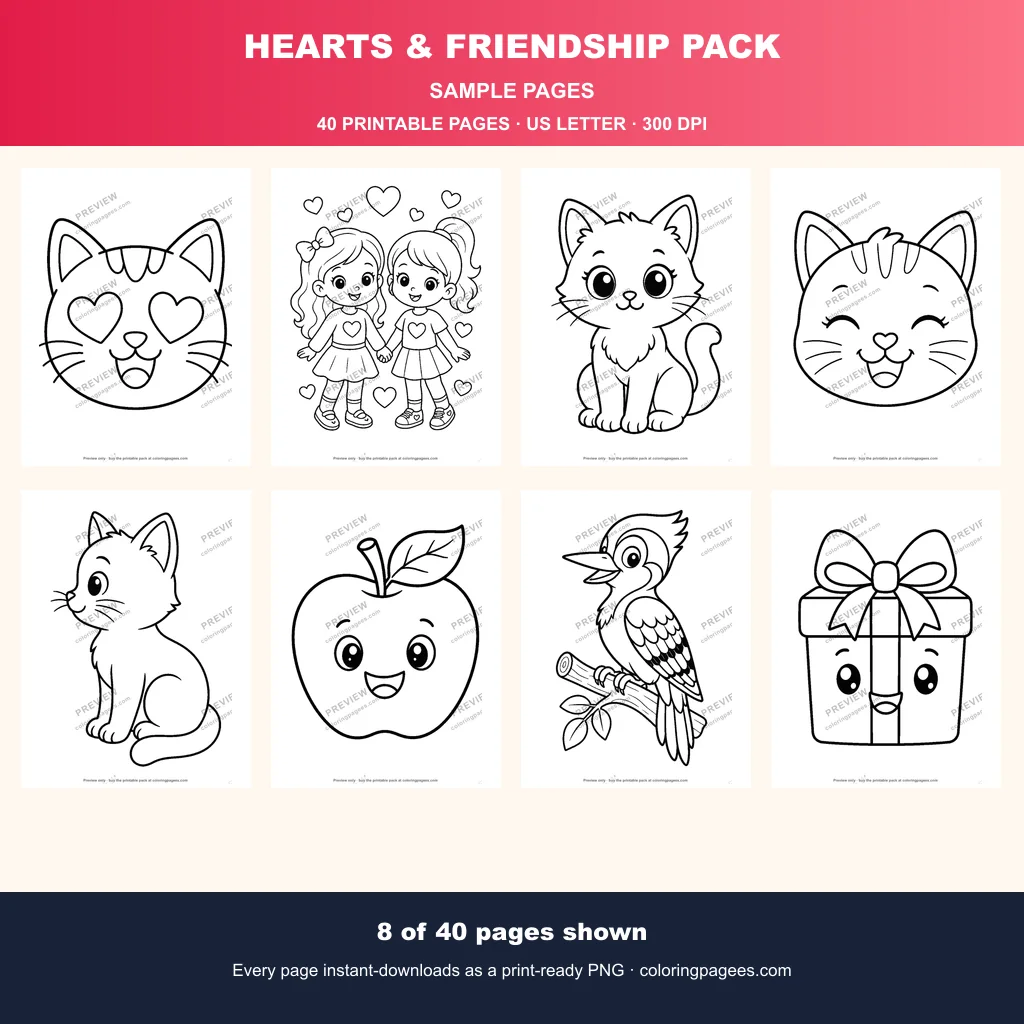 Hearts & Friendship Pack sample pages 1