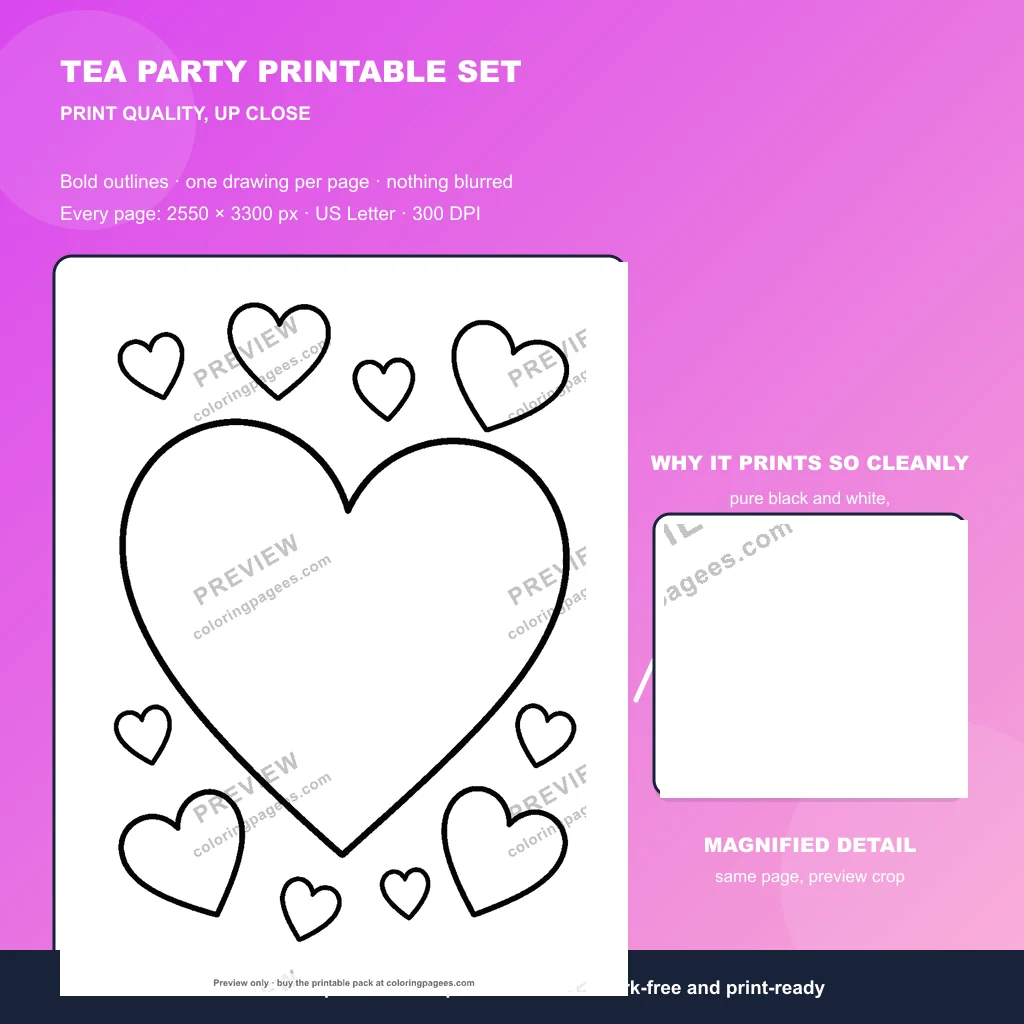 Tea Party Printable Set sample pages 5