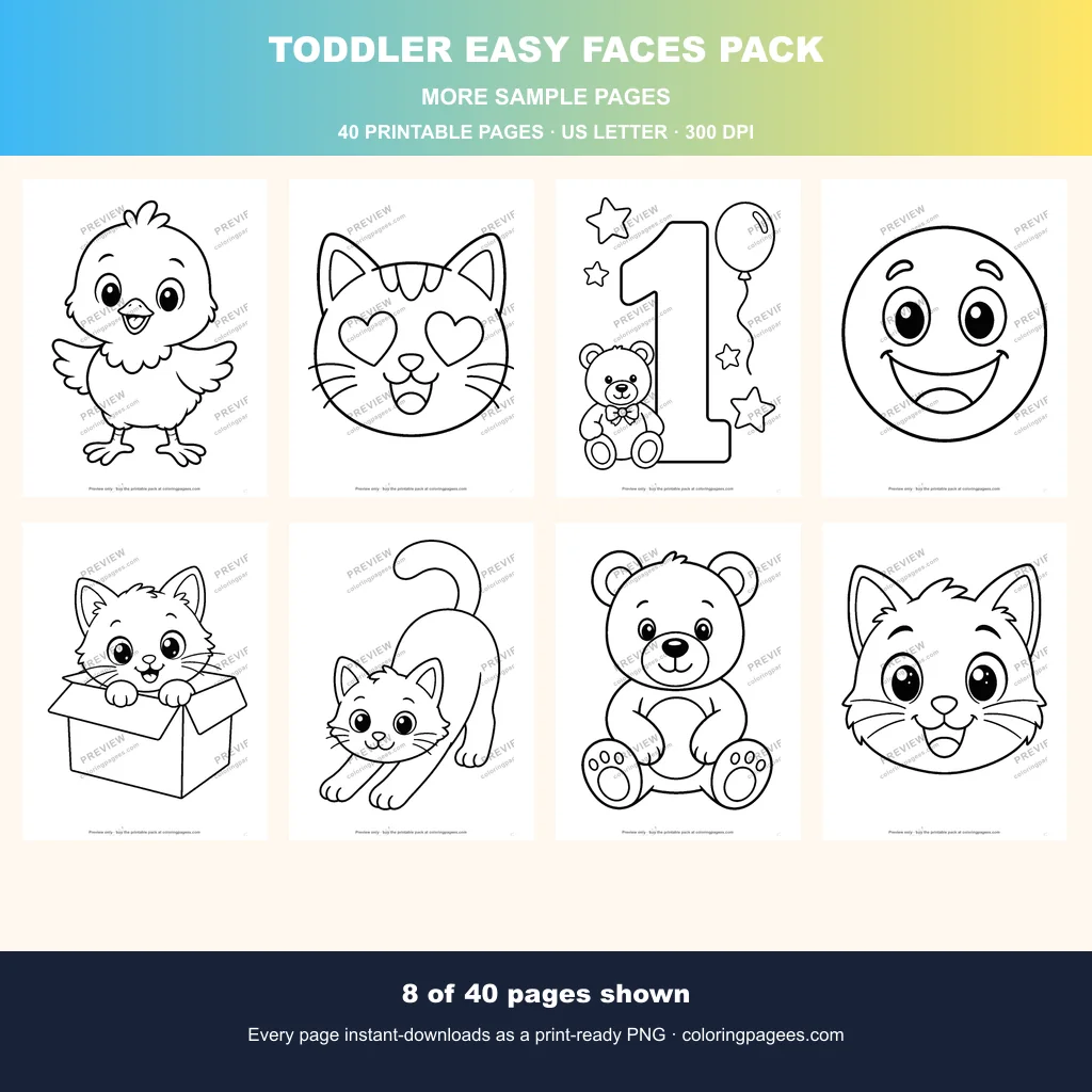 Toddler Easy Faces Pack sample pages 2