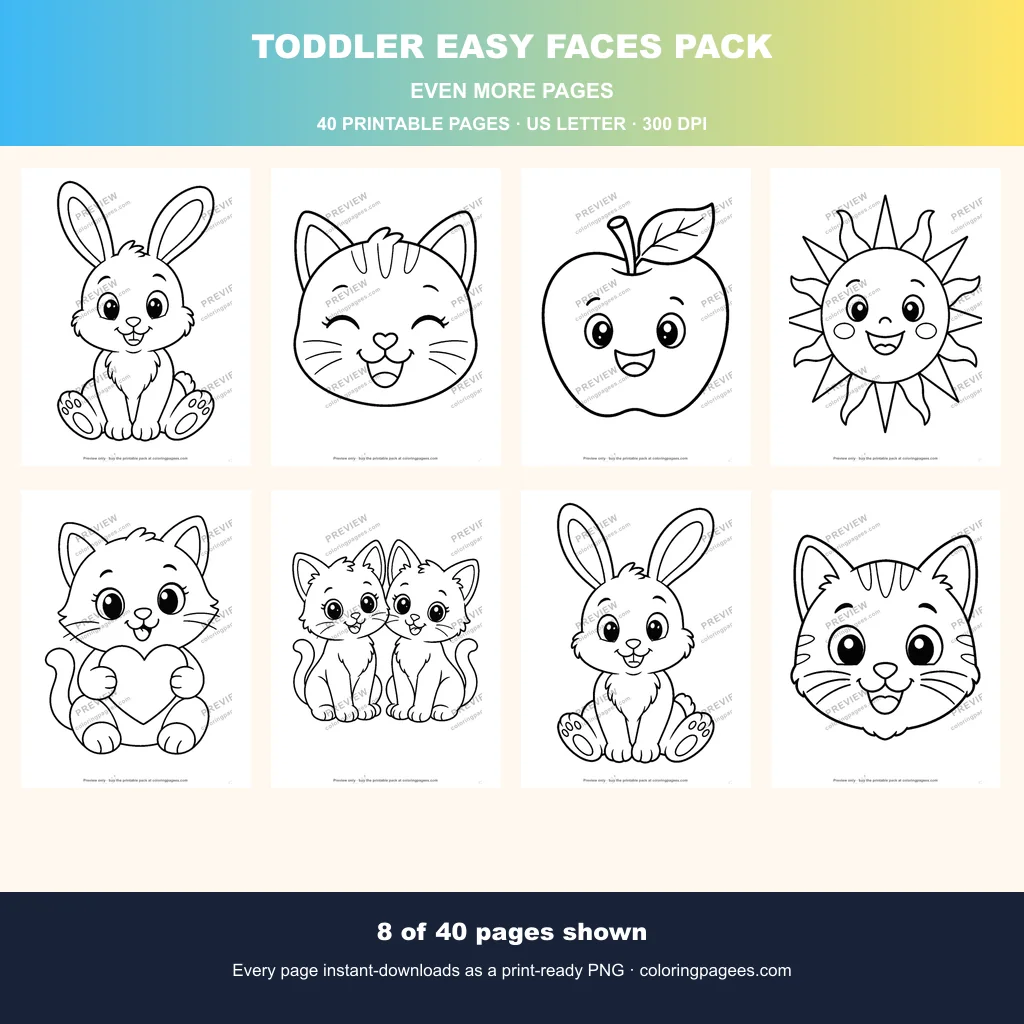 Toddler Easy Faces Pack sample pages 3