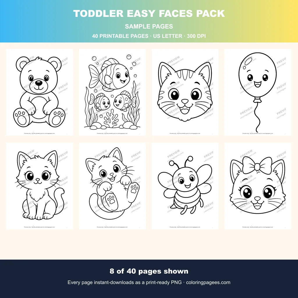 Toddler Easy Faces Pack sample pages 1