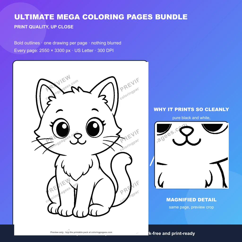 Ultimate Mega Coloring Pages Bundle sample pages 5